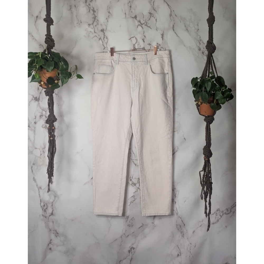 Pilcro Anthropologie High Rise Slim Straight Leg denim Jeans Women 32 Light Pink